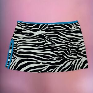vintage Y2K Victorias Secret 2000s black and white zebra print swim skirt